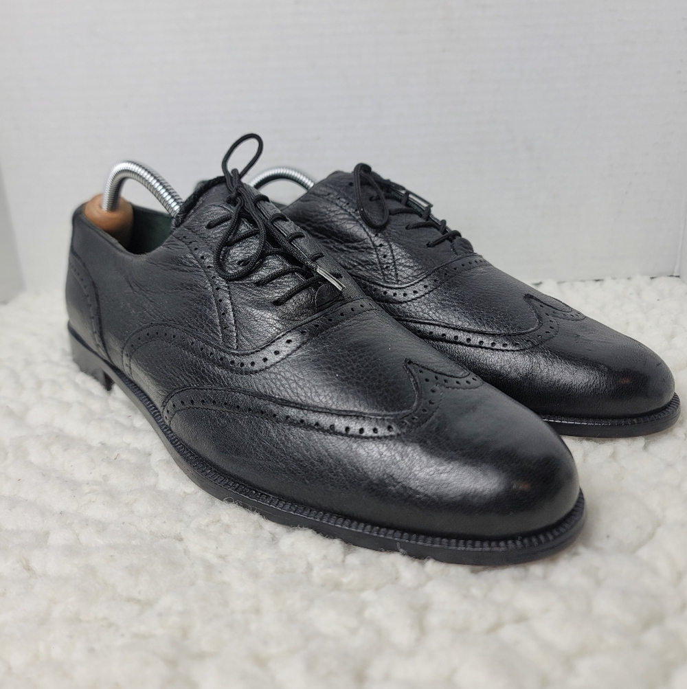 Nettleton USA Made Men’s 11M Black Leather Wingtip Oxford Dress Shoes NEW